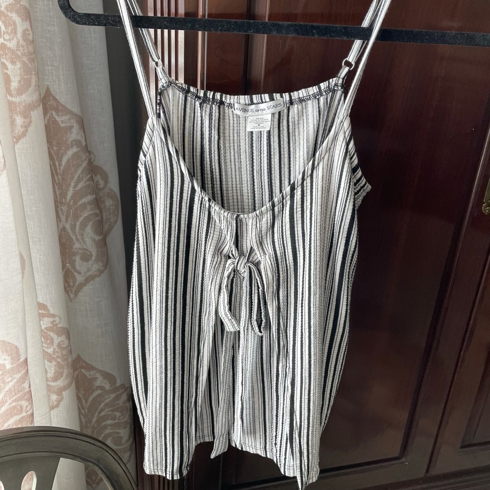 Black and White Striped Tank Top